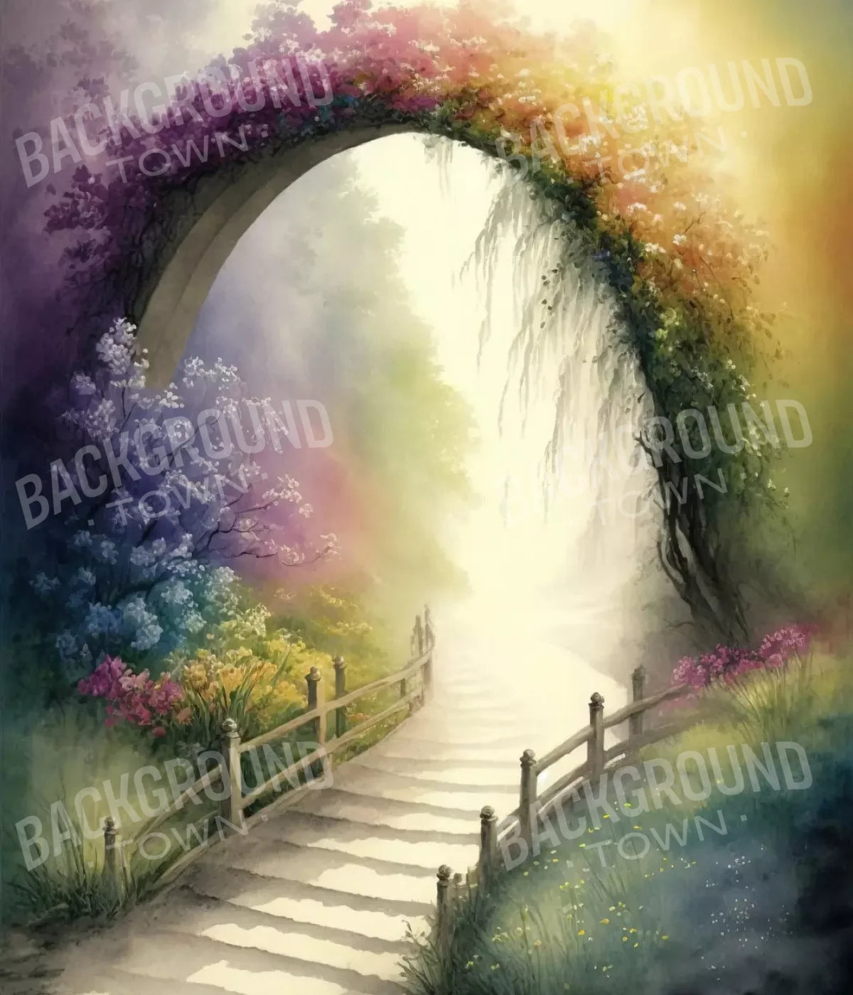 Pastel Floral Arch 10’X12’ Ultracloth (120 X 144 Inch) Backdrop