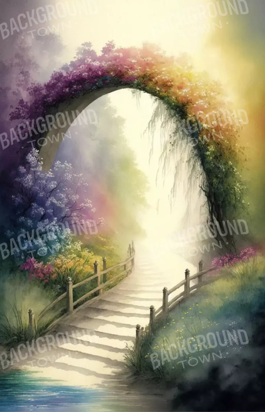 Pastel Floral Arch 8’X12’ Ultracloth (96 X 144 Inch) Backdrop