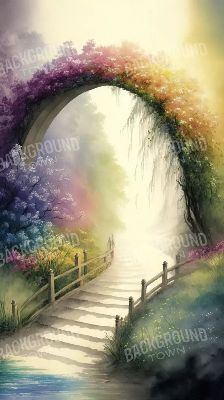 Pastel Floral Arch 8’X14’ Ultracloth (96 X 168 Inch) Backdrop