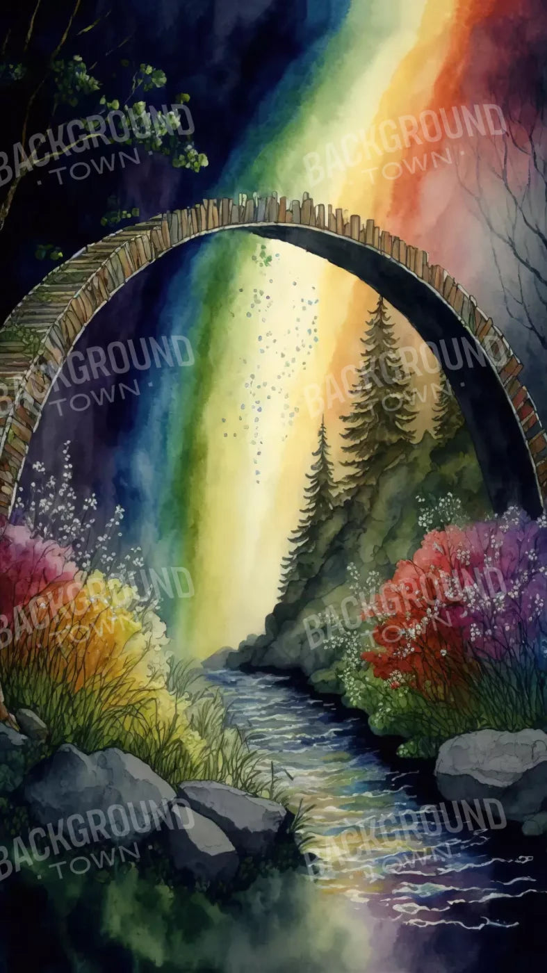 Pastel Floral Arch Dark 8’X14’ Ultracloth (96 X 168 Inch) Backdrop