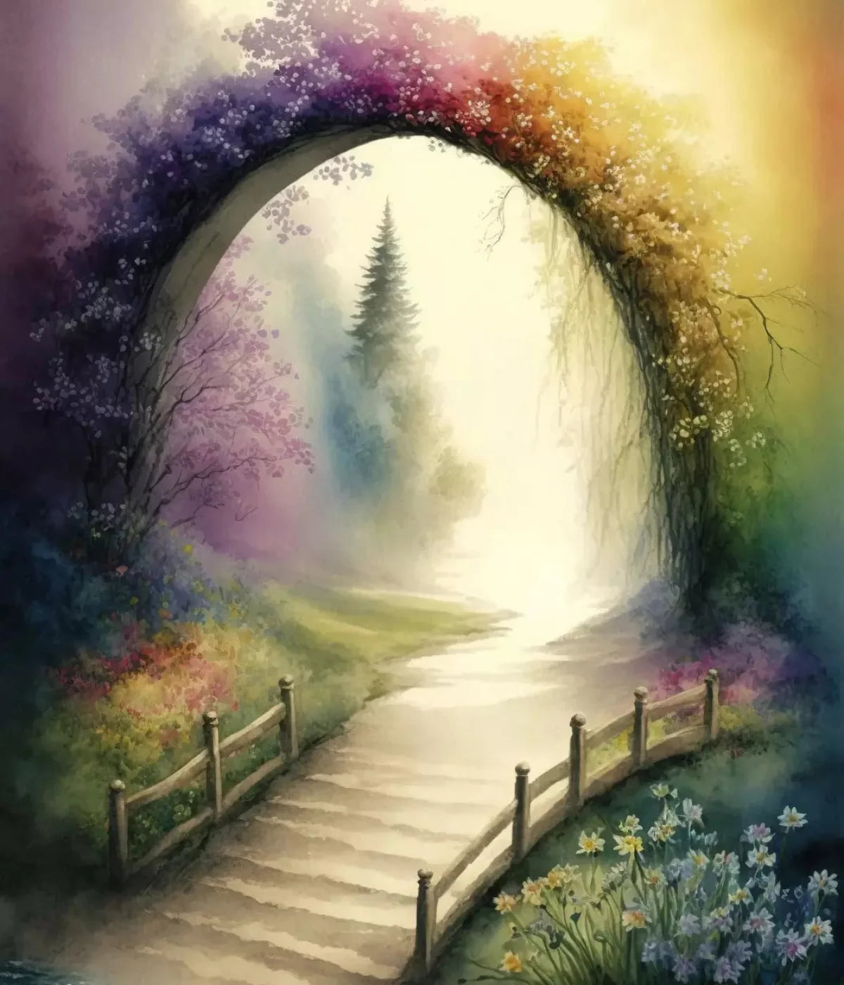 Pastel Floral Arch L 10X12 Ultracloth ( 120 X 144 Inch ) Backdrop