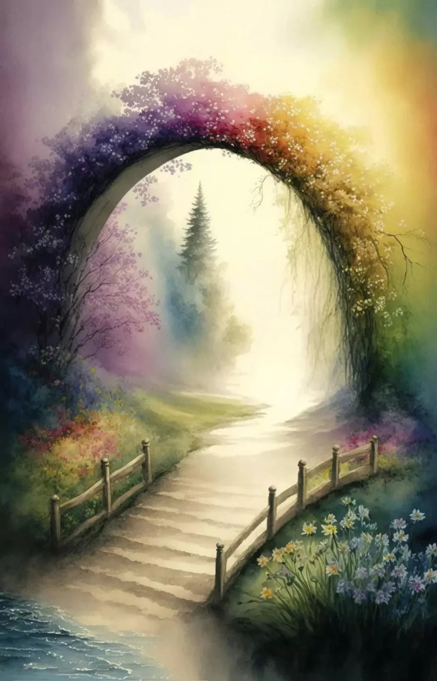 Pastel Floral Arch L 8X12 Ultracloth ( 96 X 144 Inch ) Backdrop