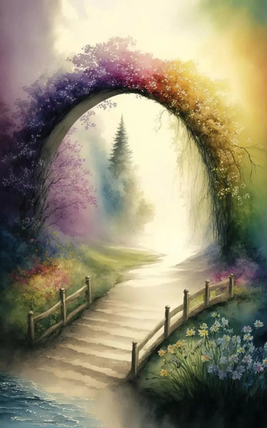 Pastel Floral Arch L 9X14 Ultracloth ( 108 X 168 Inch ) Backdrop