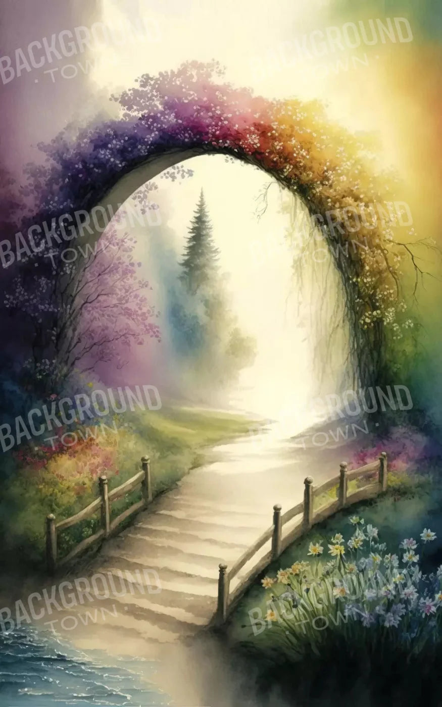 Pastel Floral Arch L 9X14 Ultracloth ( 108 X 168 Inch ) Backdrop