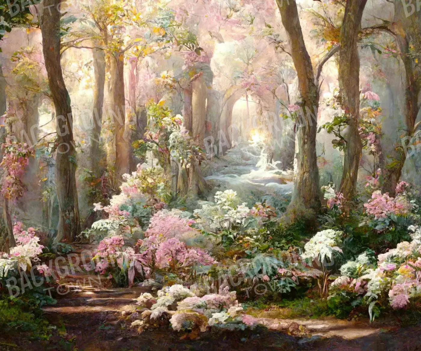 Pastel Forest 5X42 Fleece ( 60 X 50 Inch ) Backdrop