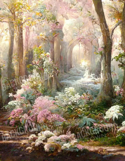 Pastel Forest 6X8 Fleece ( 72 X 96 Inch ) Backdrop