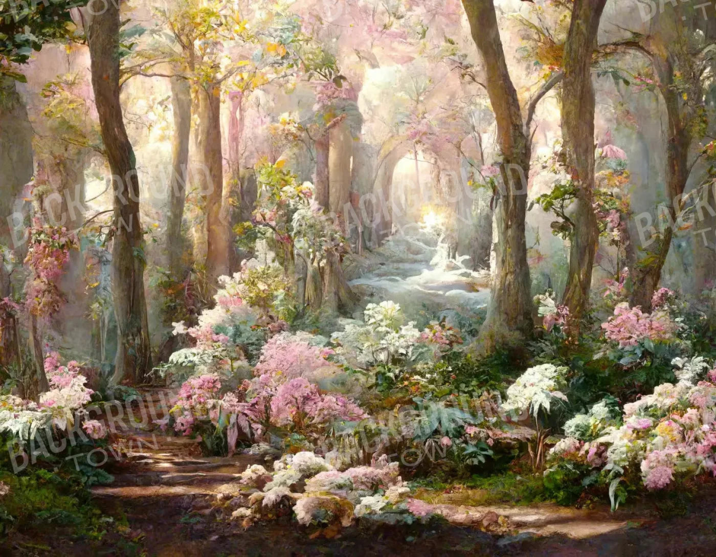 Pastel Forest 8X6 Fleece ( 96 X 72 Inch ) Backdrop