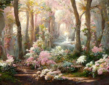 Pastel Forest 8X6 Fleece ( 96 X 72 Inch ) Backdrop