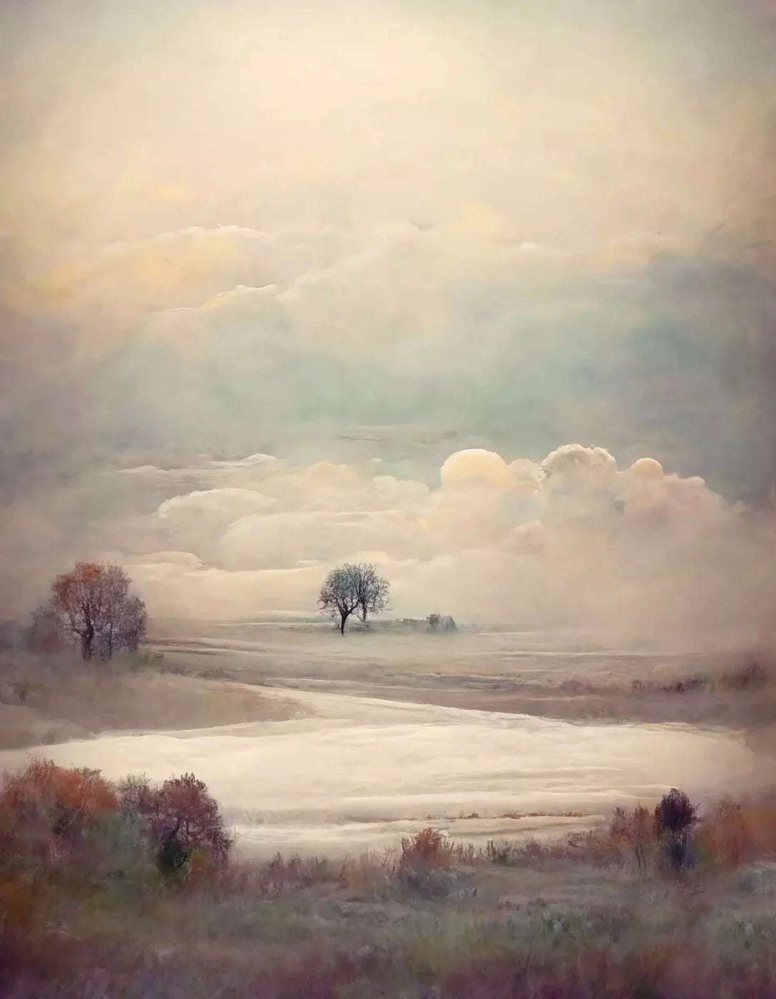Pastel Landscape I 6X8 Fleece ( 72 X 96 Inch ) Backdrop