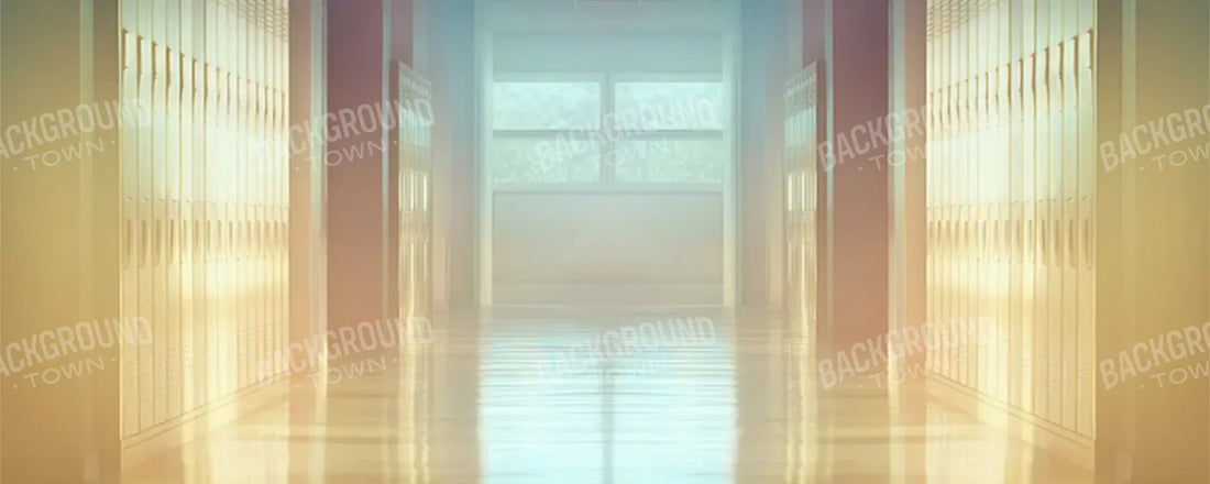 Pastel School Hallway 20’x8’ UltraCloth (240 x 96 inch) Backdrop