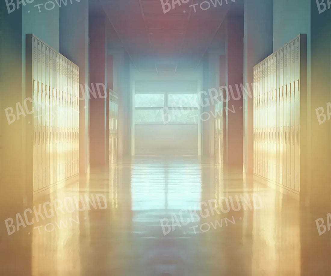 Pastel School Hallway 5’x4’2 Fleece (60 x 50 inch) Backdrop