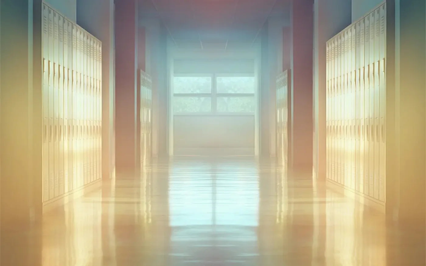 Pastel School Hallway 8’x5’ UltraCloth (96 x 60 inch) Backdrop