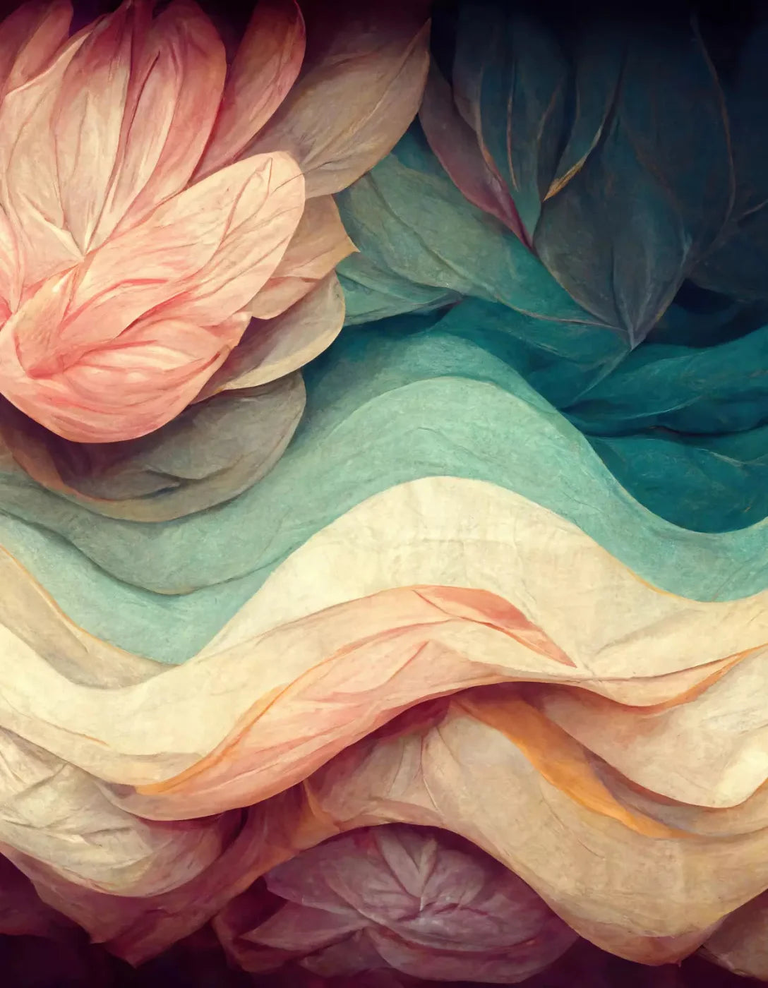 Pastel Waves 6X8 Fleece ( 72 X 96 Inch ) Backdrop