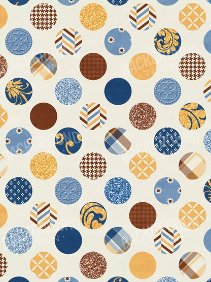 Patchwork Polka 5X68 Fleece ( 60 X 80 Inch ) Backdrop