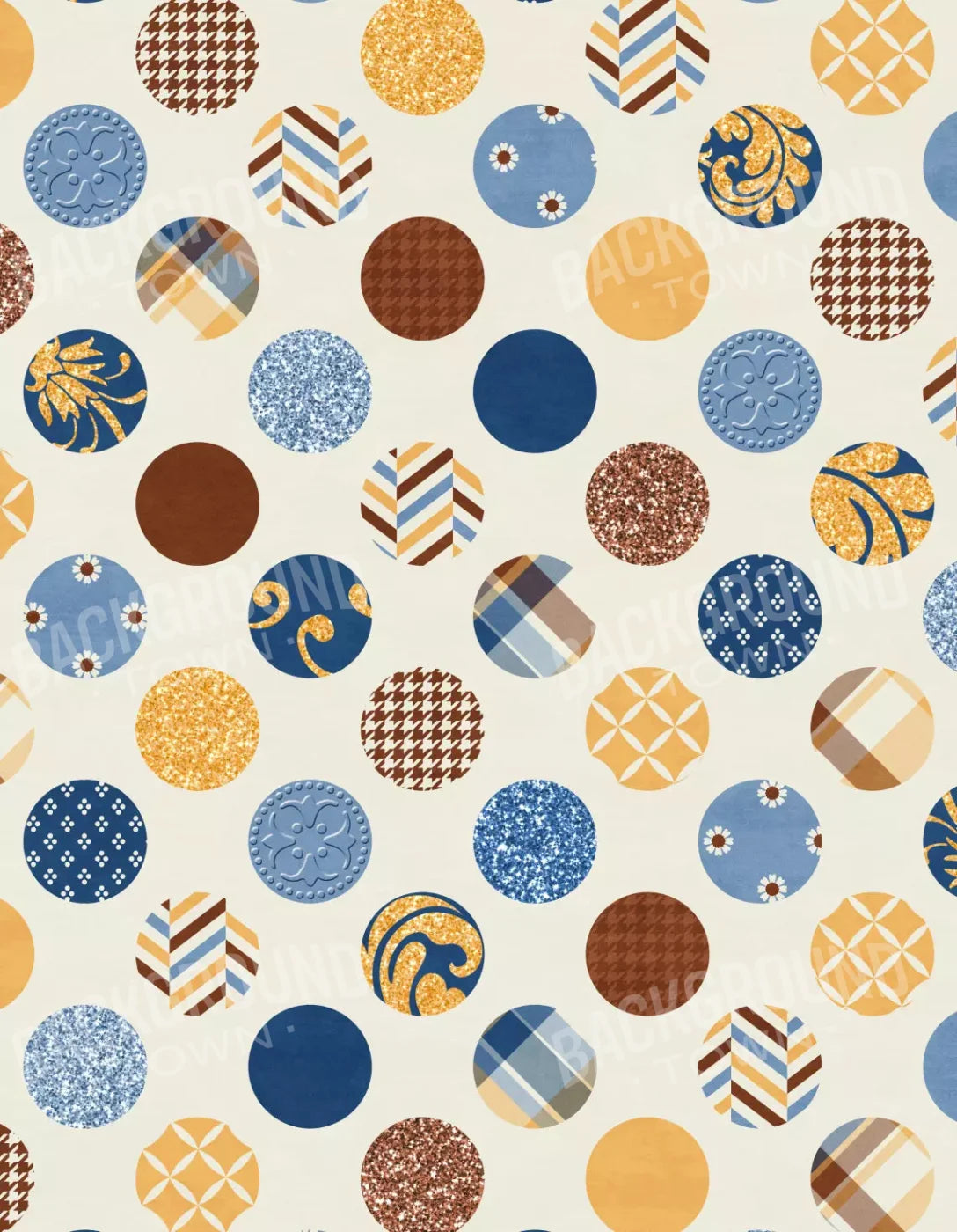 Patchwork Polka 6X8 Fleece ( 72 X 96 Inch ) Backdrop