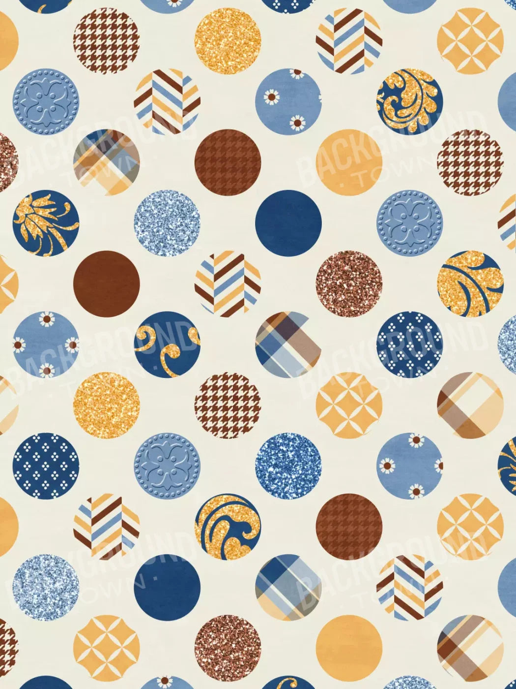 Patchwork Polka 8X10 Fleece ( 96 X 120 Inch ) Backdrop