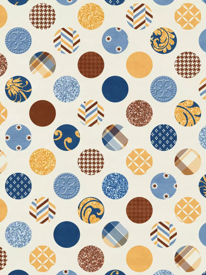 Patchwork Polka 8X10 Fleece ( 96 X 120 Inch ) Backdrop