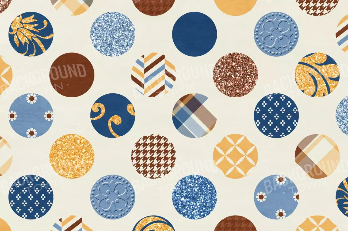 Patchwork Polka 8X5 Ultracloth ( 96 X 60 Inch ) Backdrop