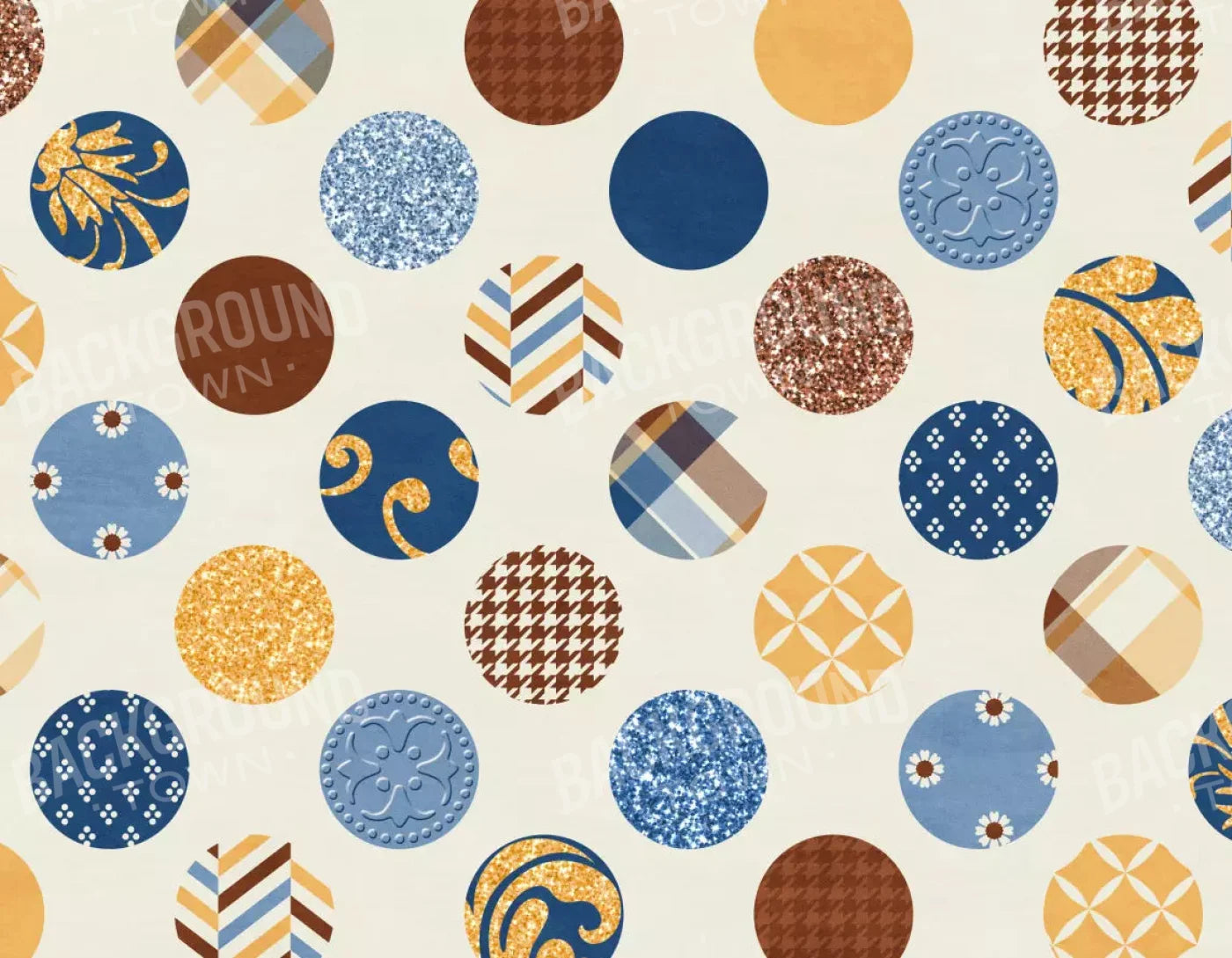 Patchwork Polka 8X6 Fleece ( 96 X 72 Inch ) Backdrop