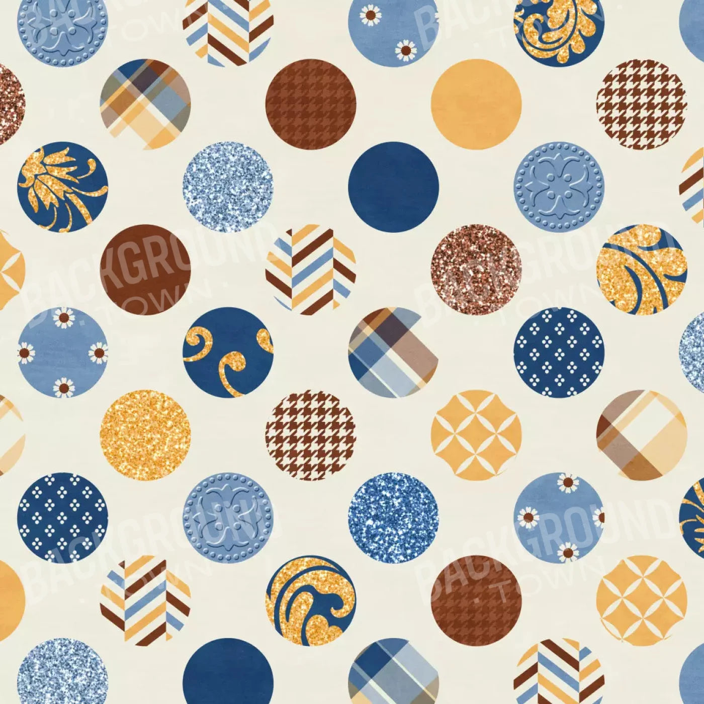 Patchwork Polka 8X8 Fleece ( 96 X Inch ) Backdrop