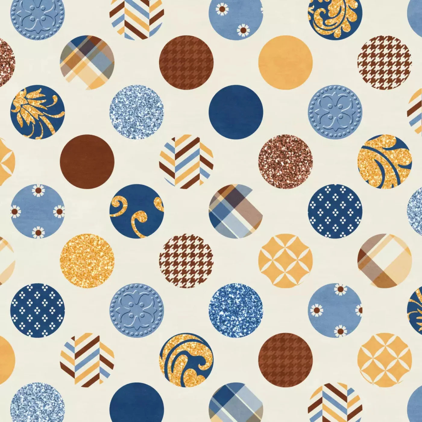 Patchwork Polka 5X5 Rubbermat Floor ( 60 X Inch ) Backdrop