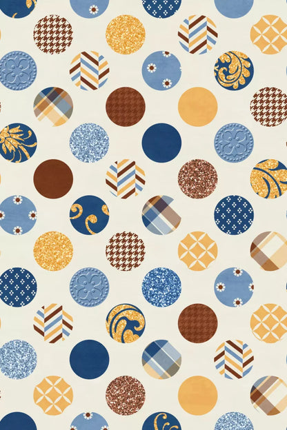 Patchwork Polka 4X5 Rubbermat Floor ( 48 X 60 Inch ) Backdrop