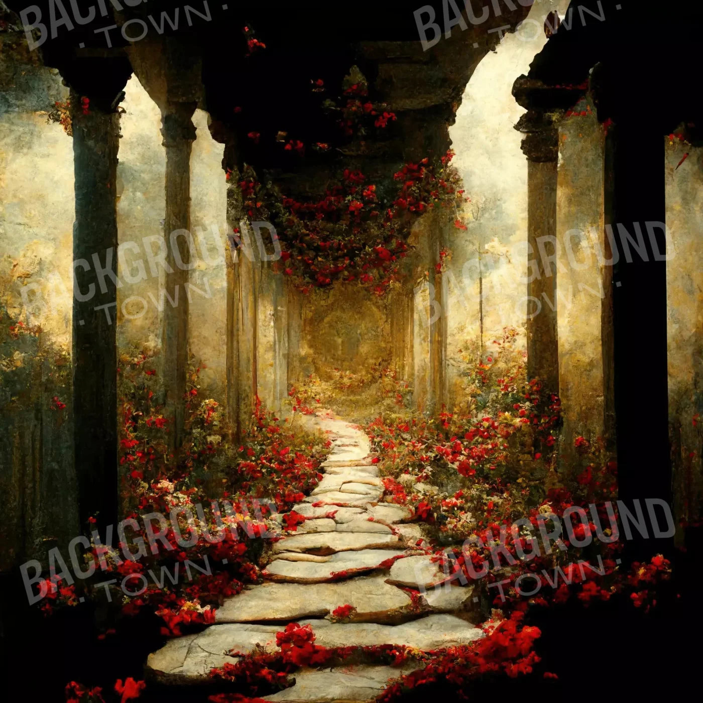 Path Of Roses 10X10 Ultracloth ( 120 X Inch ) Backdrop