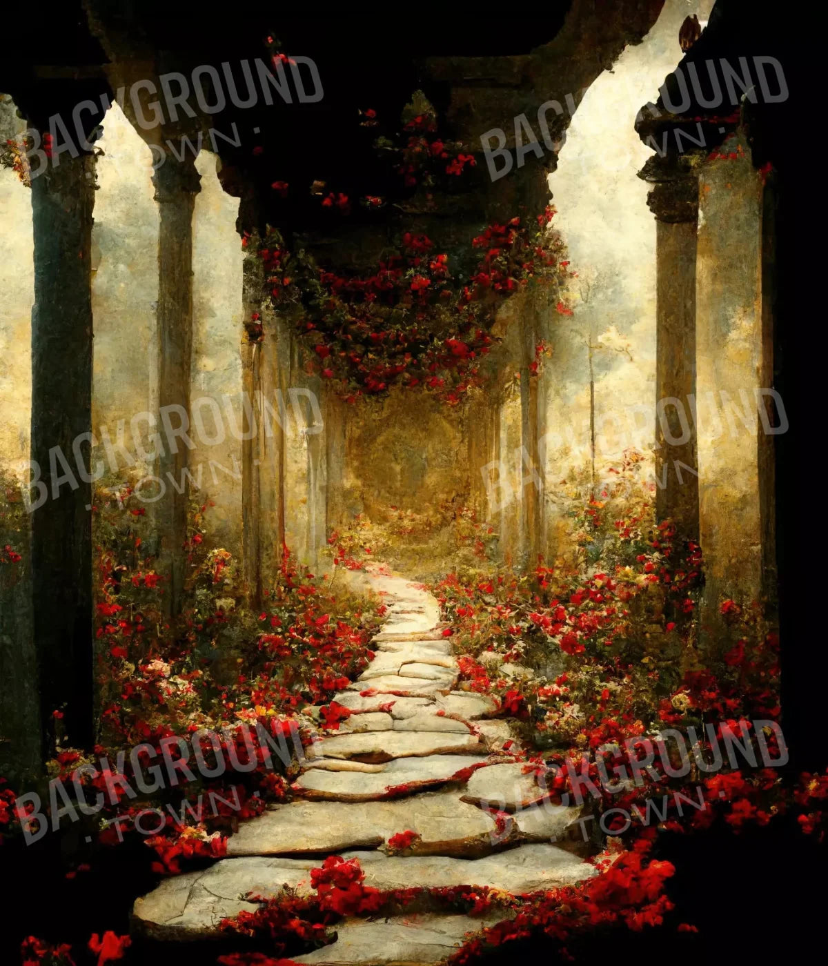 Path Of Roses 10X12 Ultracloth ( 120 X 144 Inch ) Backdrop