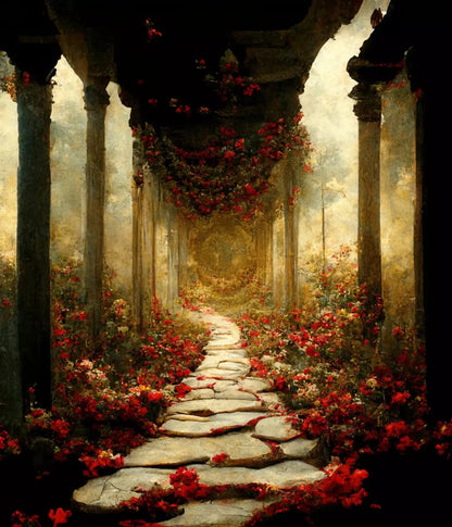 Path Of Roses 10X12 Ultracloth ( 120 X 144 Inch ) Backdrop