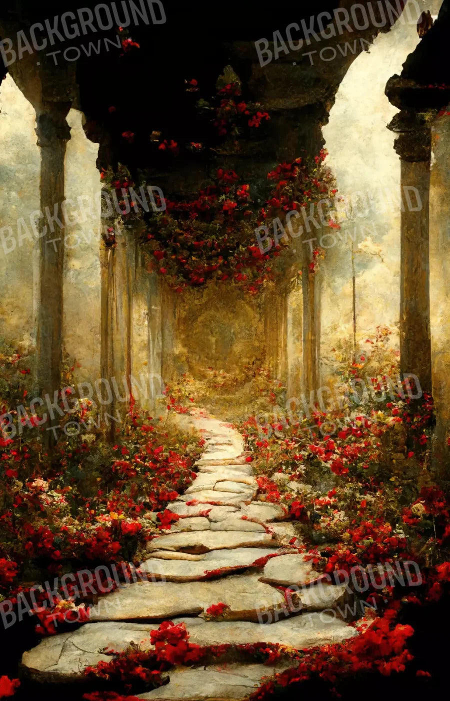 Path Of Roses 8X12 Ultracloth ( 96 X 144 Inch ) Backdrop