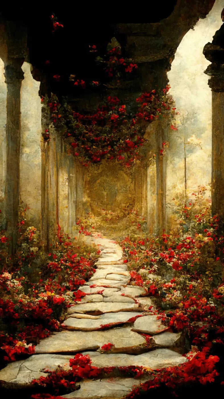 Path Of Roses 8X14 Ultracloth ( 96 X 168 Inch ) Backdrop