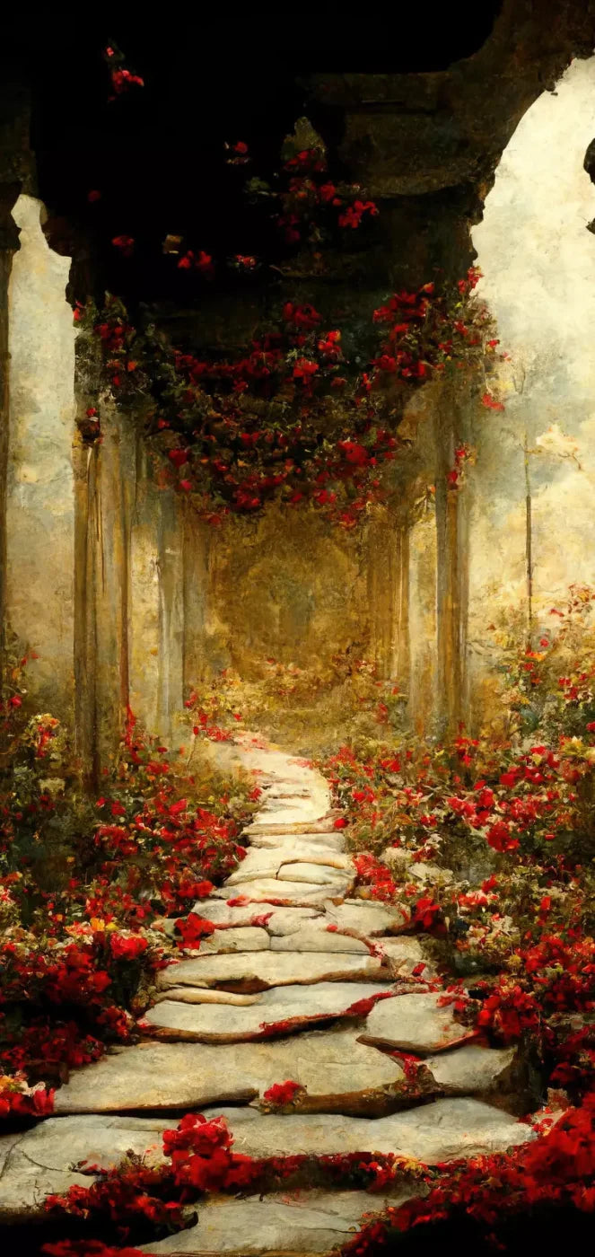 Path Of Roses 8X16 Ultracloth ( 96 X 192 Inch ) Backdrop