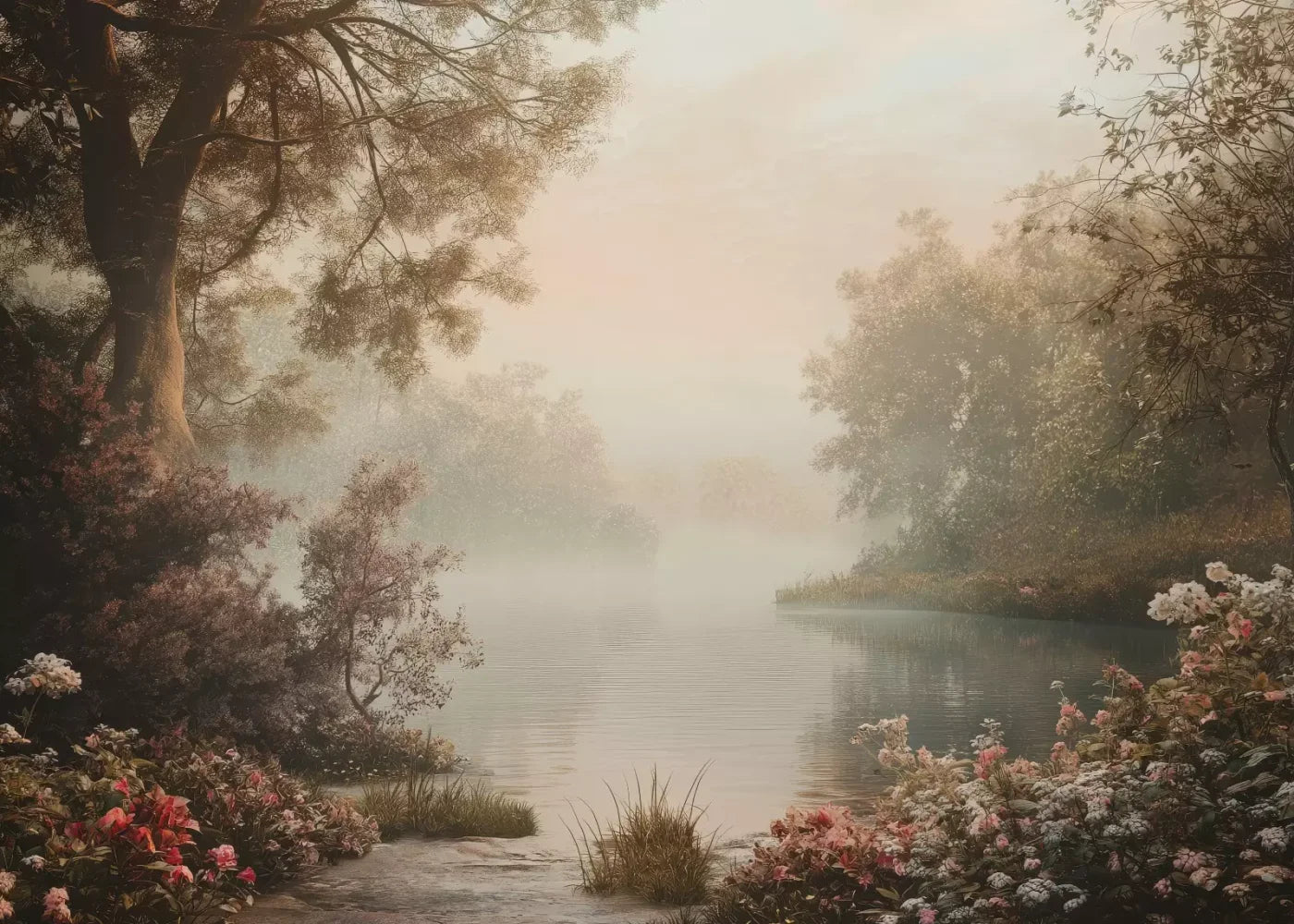Peaceful Lake 7’X5’ Ultracloth (84 X 60 Inch) Backdrop
