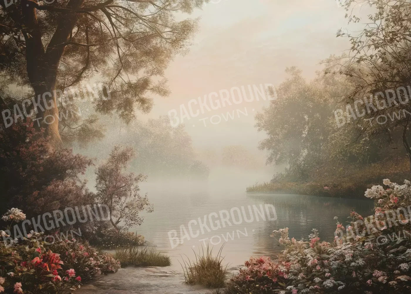 Peaceful Lake 7’X5’ Ultracloth (84 X 60 Inch) Backdrop