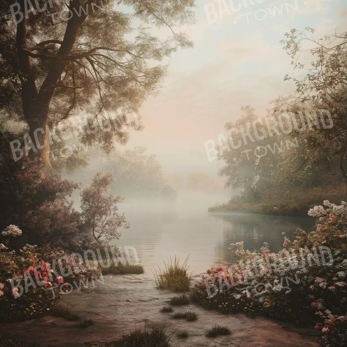 Peaceful Lake 8’X8’ Fleece (96 X Inch) Backdrop