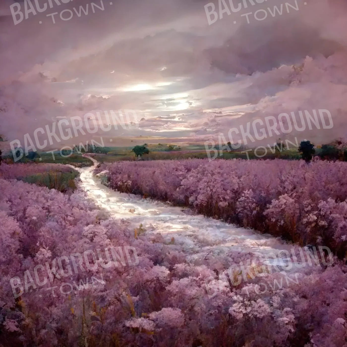 Peaceful Lilac Fields 10’X10’ Ultracloth (120 X Inch) Backdrop