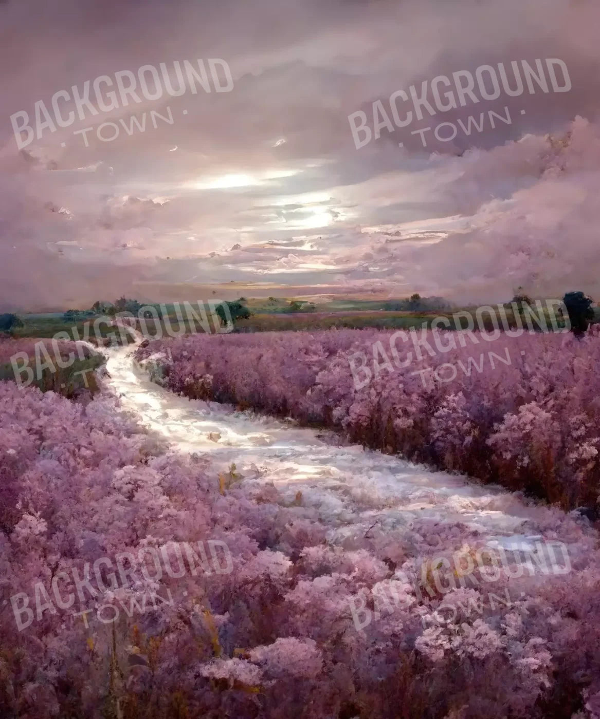 Peaceful Lilac Fields 10’X12’ Ultracloth (120 X 144 Inch) Backdrop