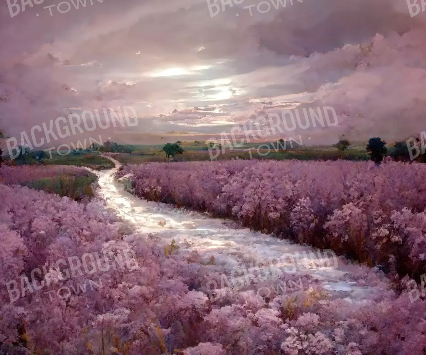 Peaceful Lilac Fields 12’X10’ Ultracloth (144 X 120 Inch) Backdrop