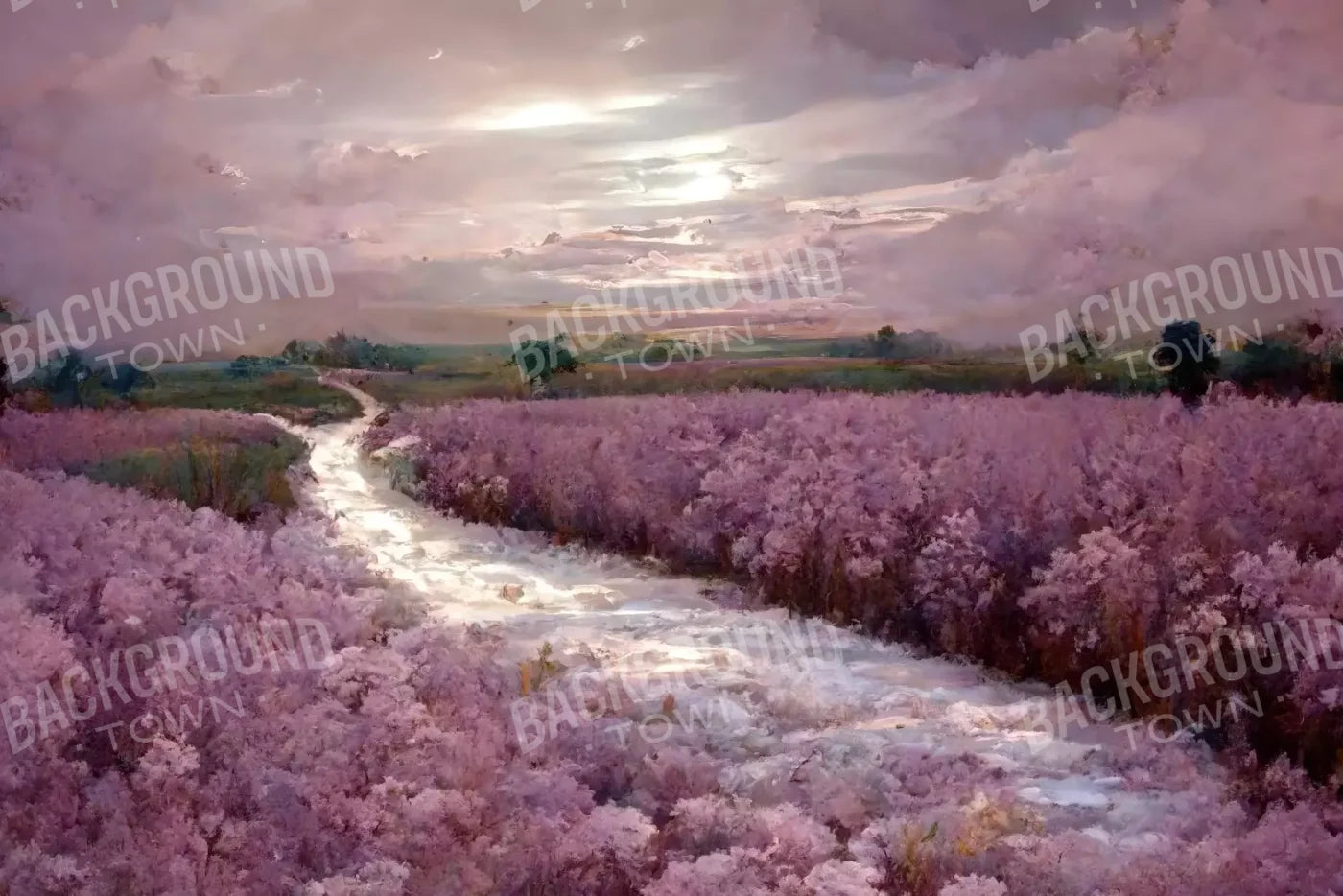 Peaceful Lilac Fields 12’X8’ Ultracloth (144 X 96 Inch) Backdrop