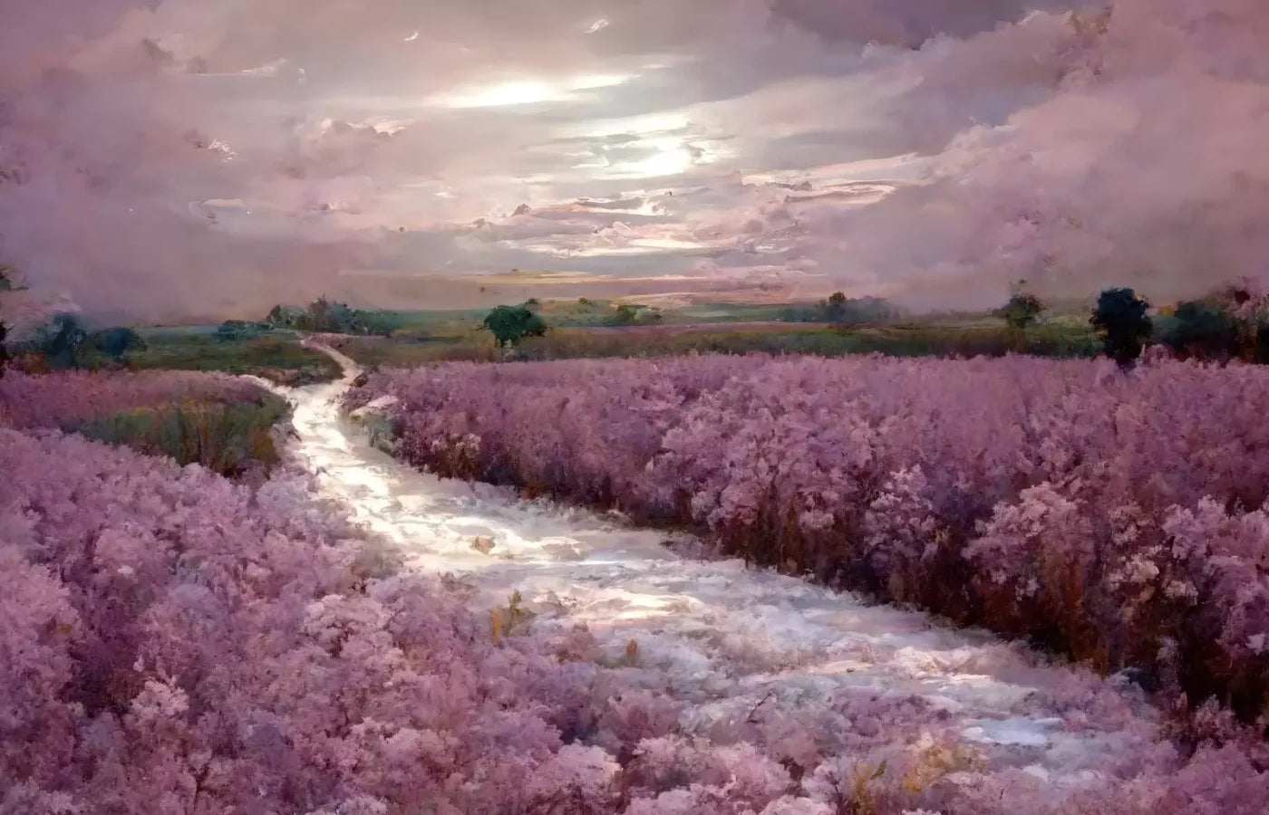 Peaceful Lilac Fields 14’X9’ Ultracloth (168 X 108 Inch) Backdrop