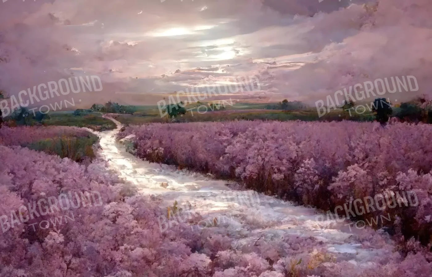 Peaceful Lilac Fields 14’X9’ Ultracloth (168 X 108 Inch) Backdrop