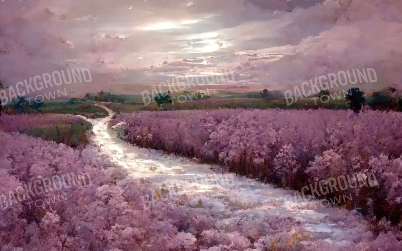 Peaceful Lilac Fields 16’X10’ Ultracloth (192 X 120 Inch) Backdrop