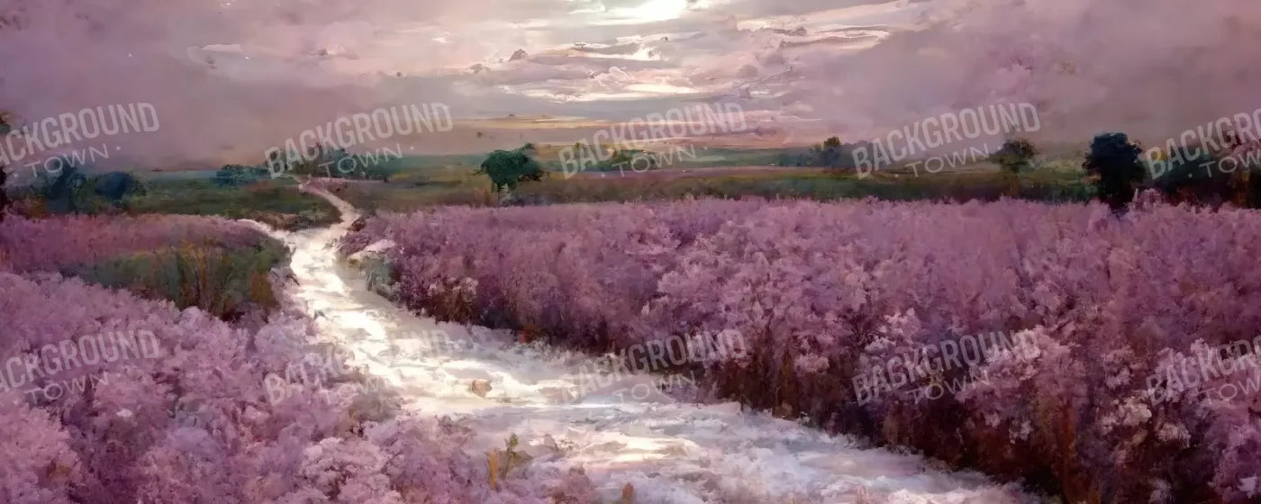 Peaceful Lilac Fields 20’X8’ Ultracloth (240 X 96 Inch) Backdrop