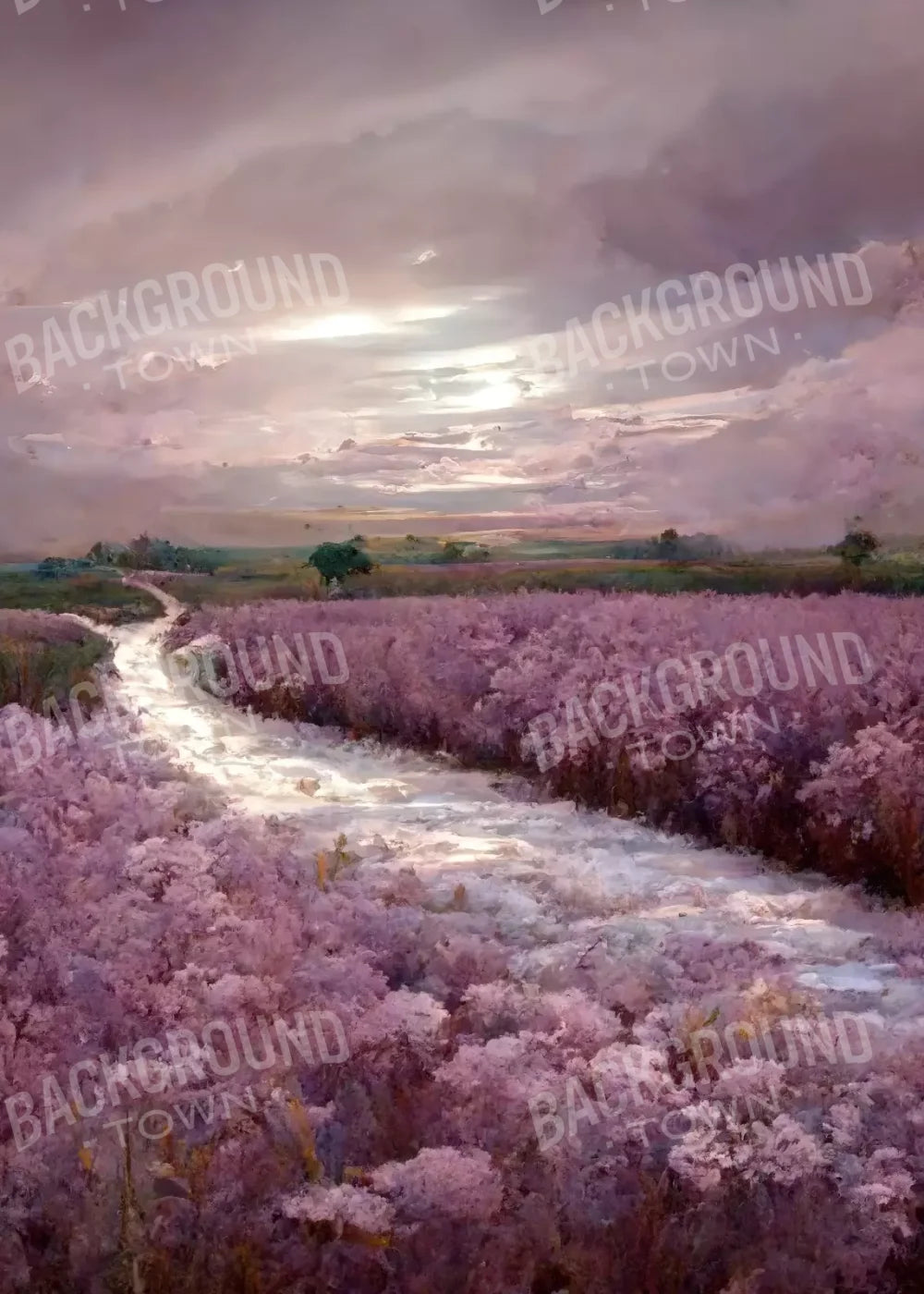 Peaceful Lilac Fields 5’X7’ Ultracloth (60 X 84 Inch) Backdrop