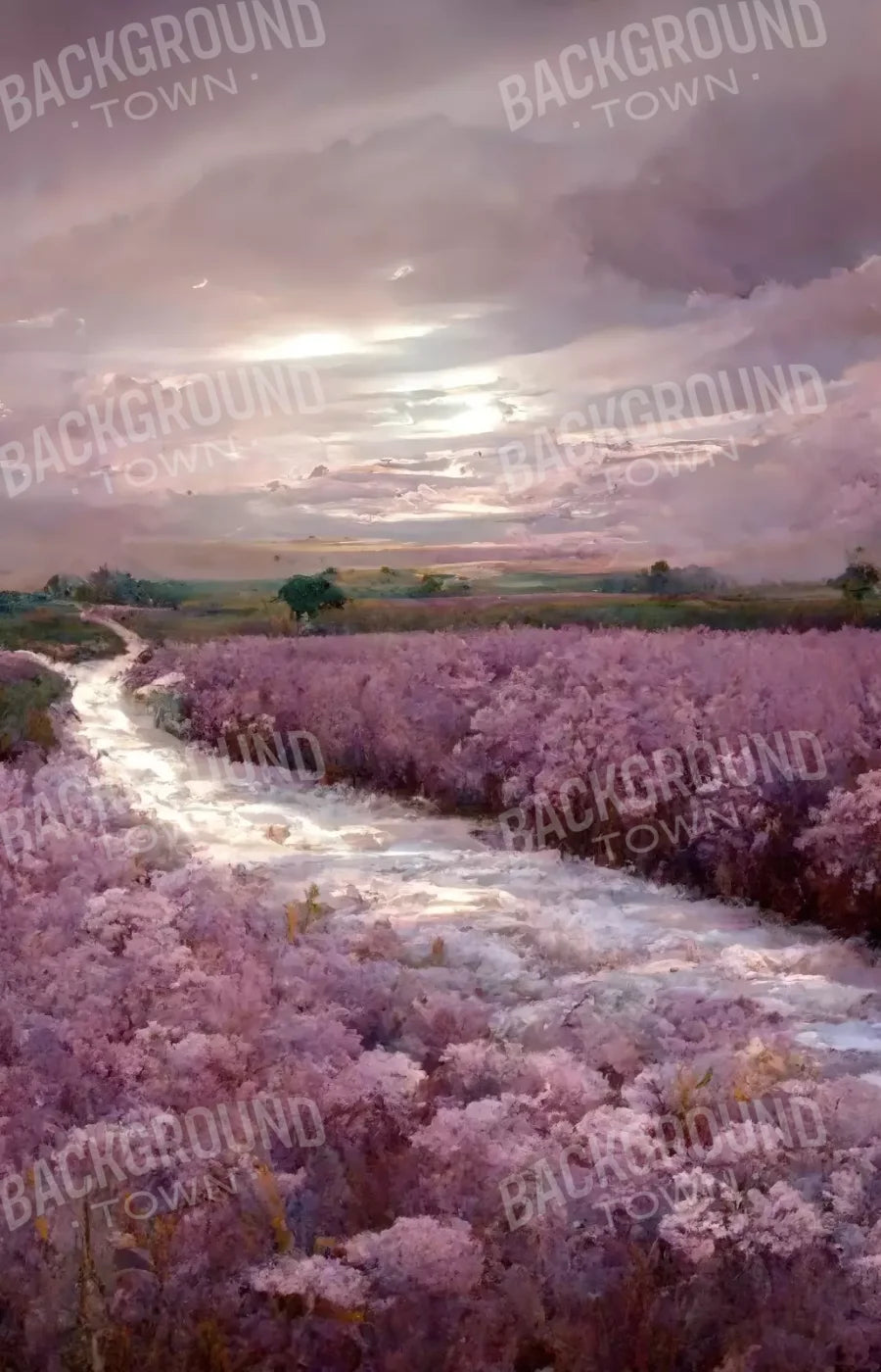 Peaceful Lilac Fields 9’X14’ Ultracloth (108 X 168 Inch) Backdrop