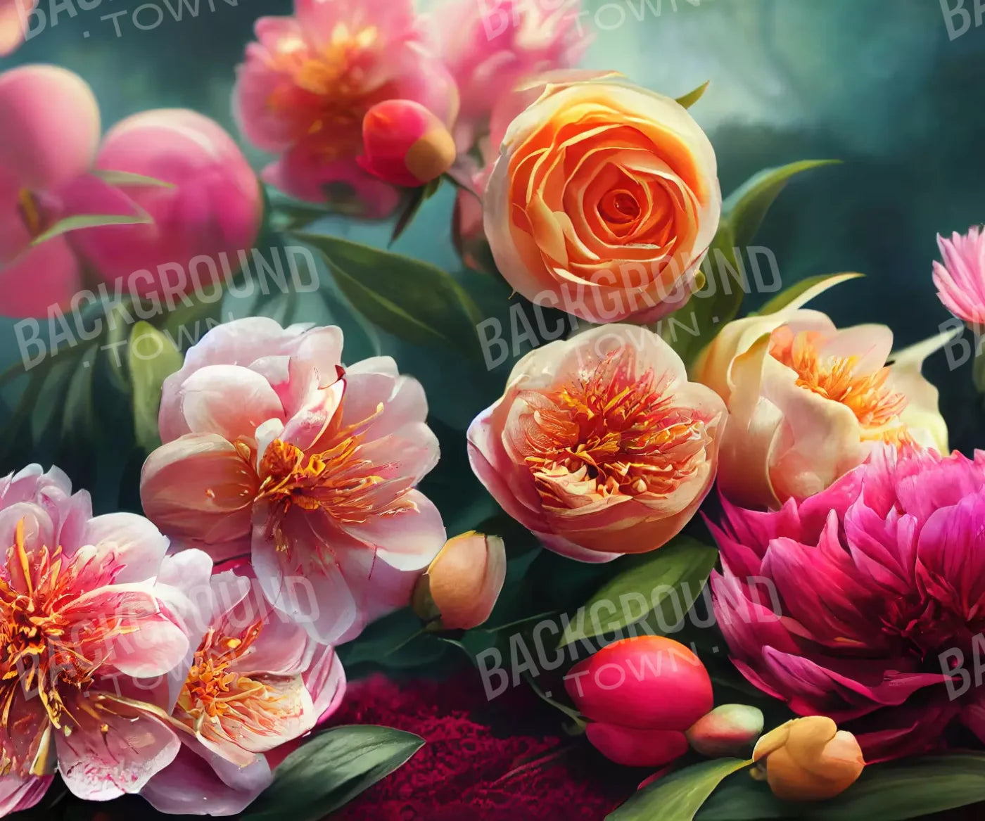 Multi-Color Floral Backdrop for Photography