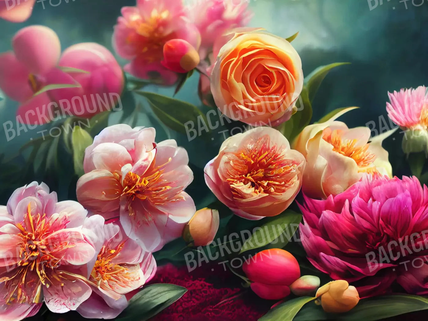 Peonia Valley 7X5 Ultracloth ( 84 X 60 Inch ) Backdrop