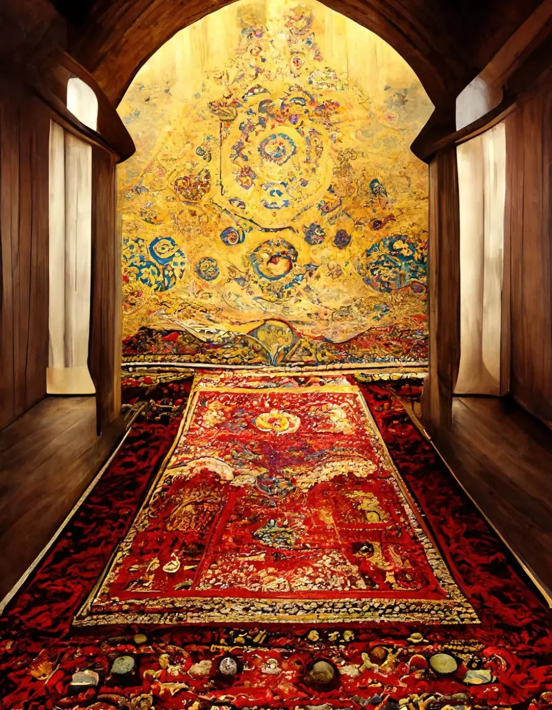Persian Hall 6X8 Fleece ( 72 X 96 Inch ) Backdrop