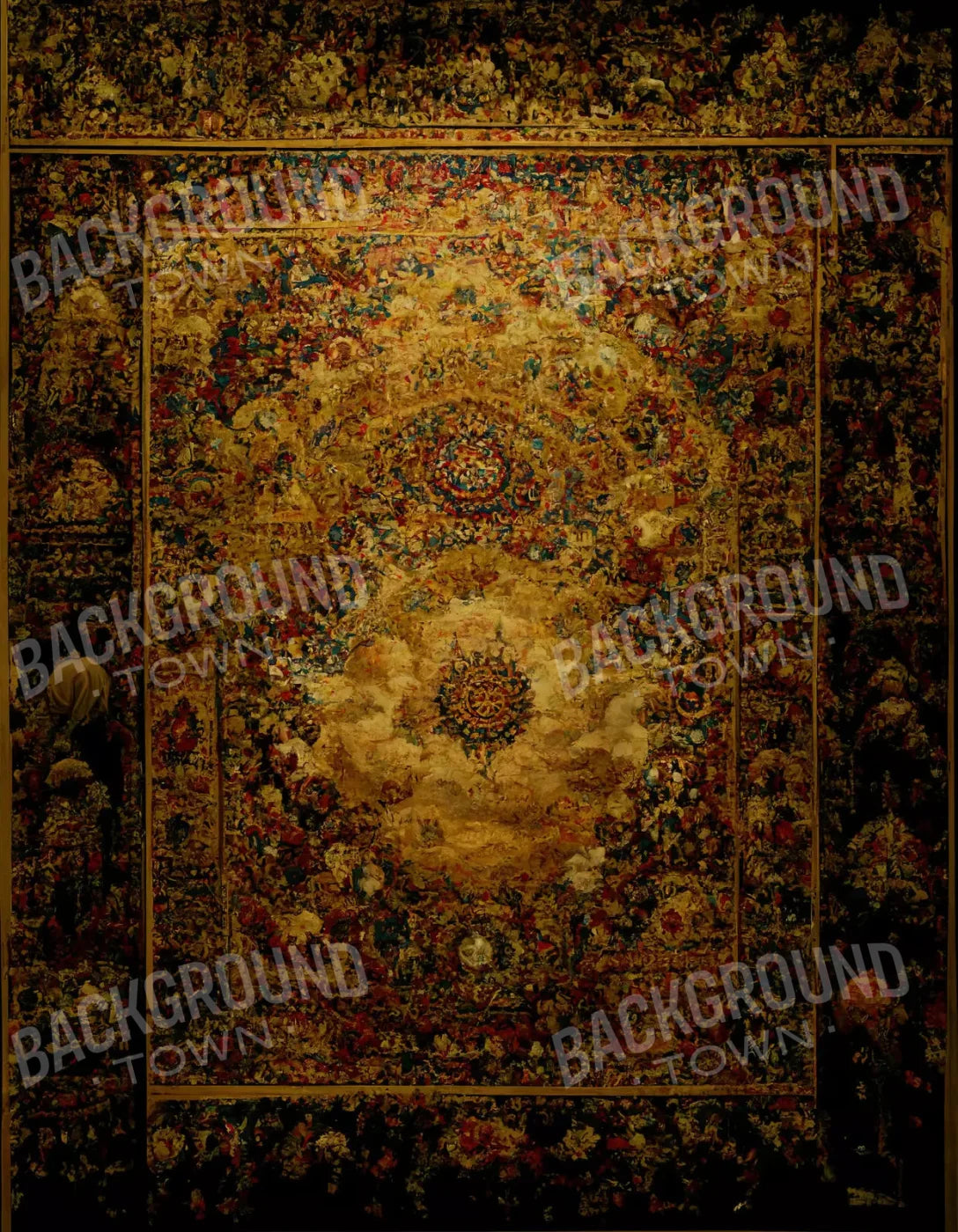 Persian Rug Deep Gold 2 6X8 Fleece ( 72 X 96 Inch ) Backdrop