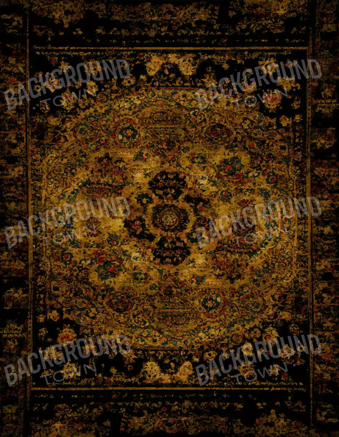 Persian Rug Deep Gold 1 6X8 Fleece ( 72 X 96 Inch ) Backdrop